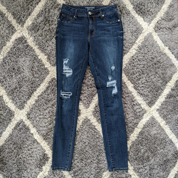 Maurices Distressed Denim Jegging Skinny Jean Women's S Long - Picture 2 of 6